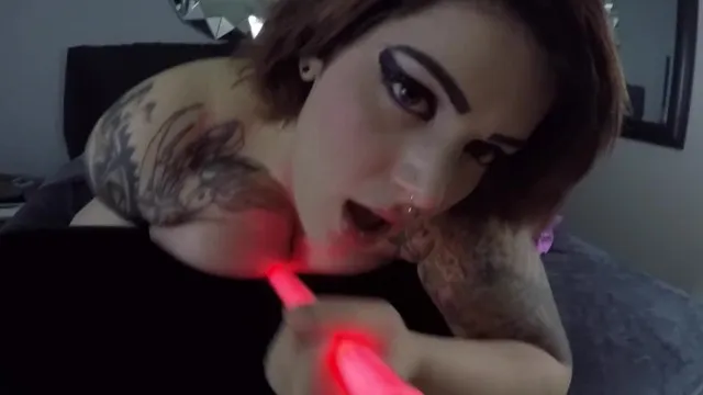 Camgirl Light Saber Tit Fucking and Pussy Play POV