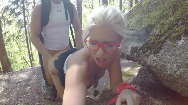 Girl is Caught during Fucking by a Peeper in Forest in all 3 Holes