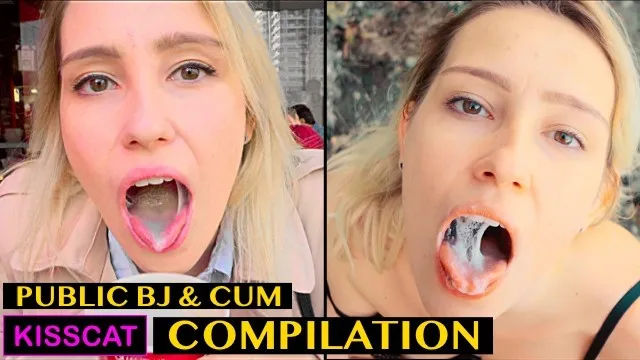 Risky Blowjob with Cum in Mouth & Swallow - Public Agent Pickup Student to Outdoor Sucking / Kisscat