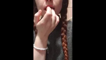 Young Babe Masturbating in Public Toilet on a Work Break.
