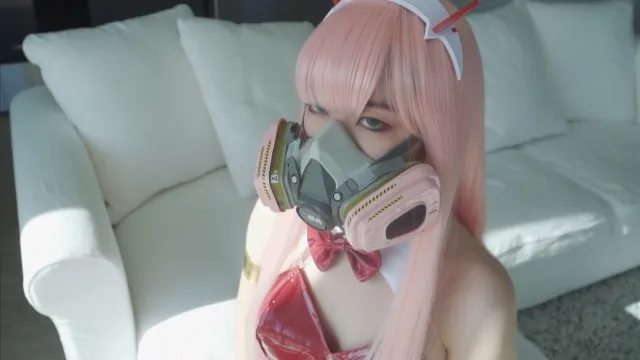 Fuck 02 zero two in Red Bunny Costume and Fishnet