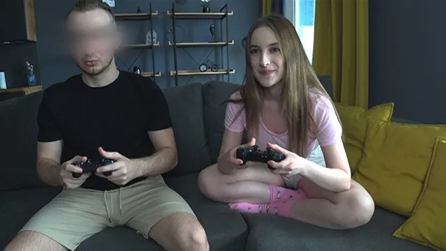 A Game Of Console With A Stepsister Turned Into A Hard Fuck Of Her Narrow Pussy