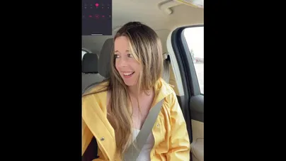 Thankful for my raincoat cuz my pussy is POURING! Rainy day Starbucks Drive Thru with my LUSH!!