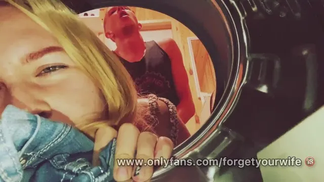 Cutie stuck in washing machine and gets fucked hard with creampie