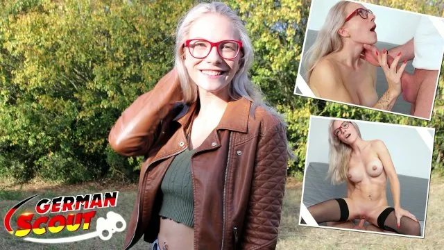 German Scout & Glasses Girl Vivi Vallentine talk dirty & squirt in leather