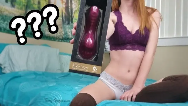 TeenyGinger's First Time: Unboxing & Riding a Vibrator with Ruby Glow