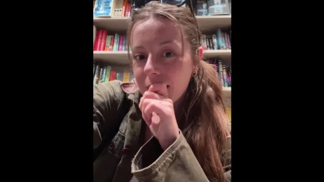 Nadia Foxx caught trying to resist her urges in a book store and gets a hot surprise