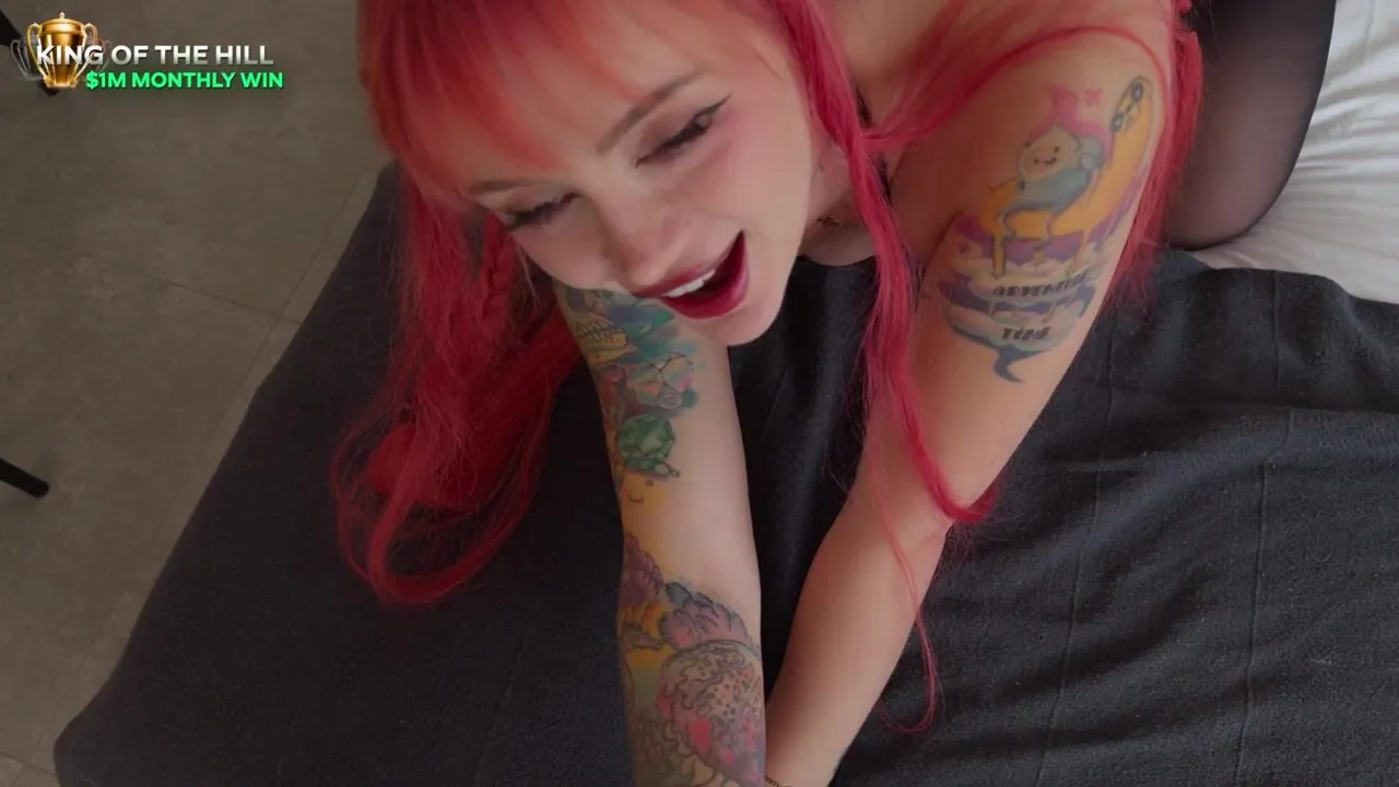 Leah Meow's wild night ends with a massive cock in her tight pussy
