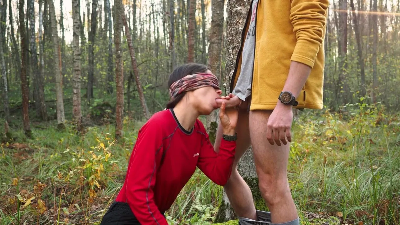 TheLazyCouple: Autumn forest sexcapade: Real amateur couple get it on in public