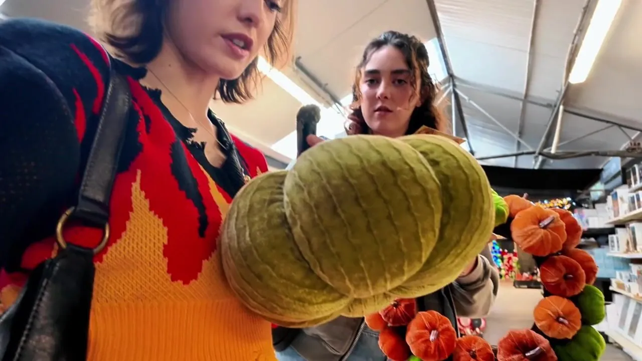 Petite cutie Cheekymz goes wild in the pumpkins in a spooky vlog