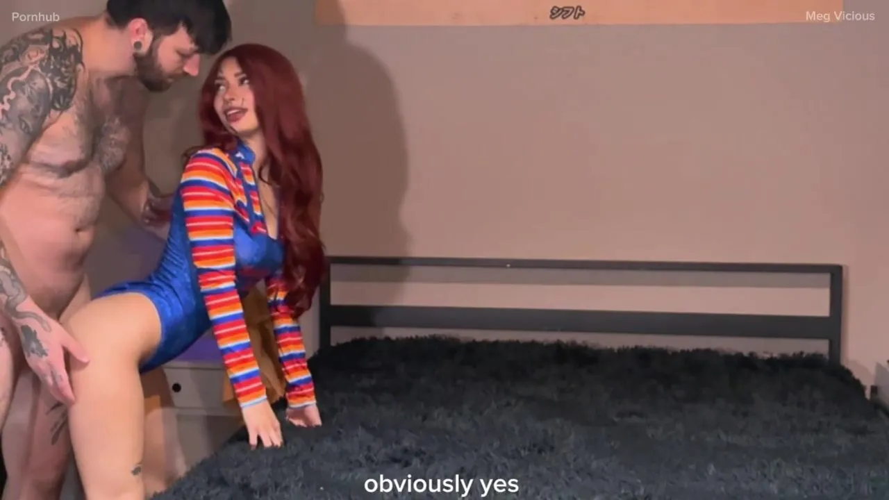 Latina stepdaughter Meg Vicious seduces stepdad with her massive ass on Halloween night