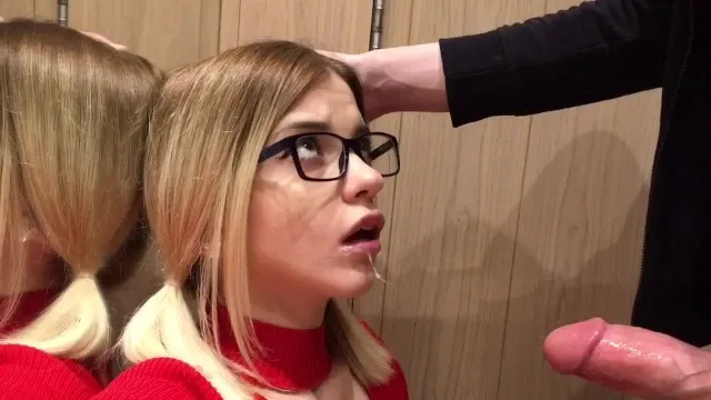 In the Fitting Room. she Loves Sucking Hard Dick POV Amazing Blowjob