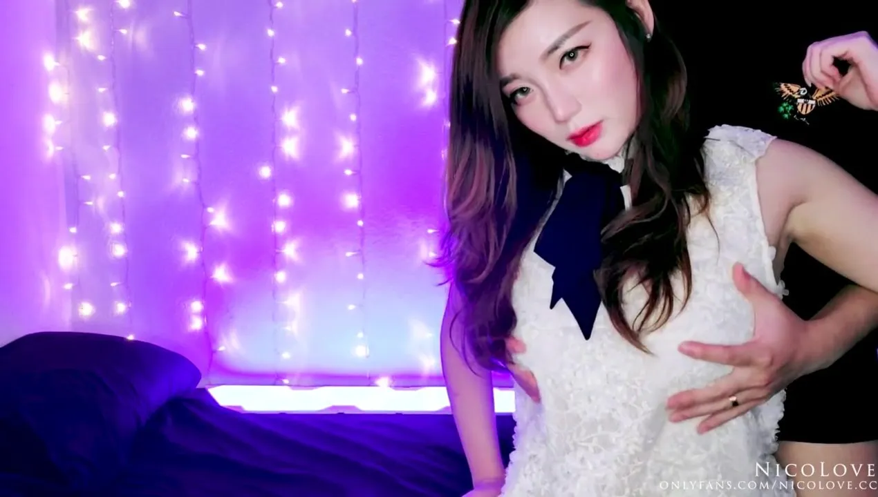 Watch NicoLove, the pretty face Asian camgirl, get drilled live on stream