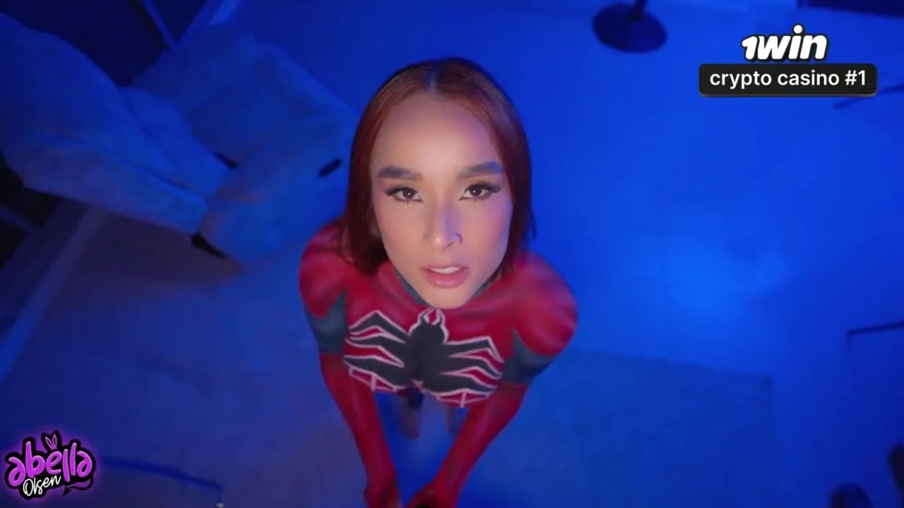 Abella Olsen fucks and rides her fan's big dick until he cums like a volcano!