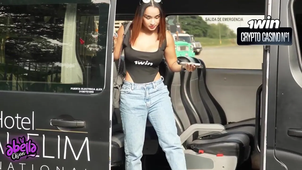 Abella Olsen fucks her assistant in a risky public plane fuck with a cumshot on her petite ass