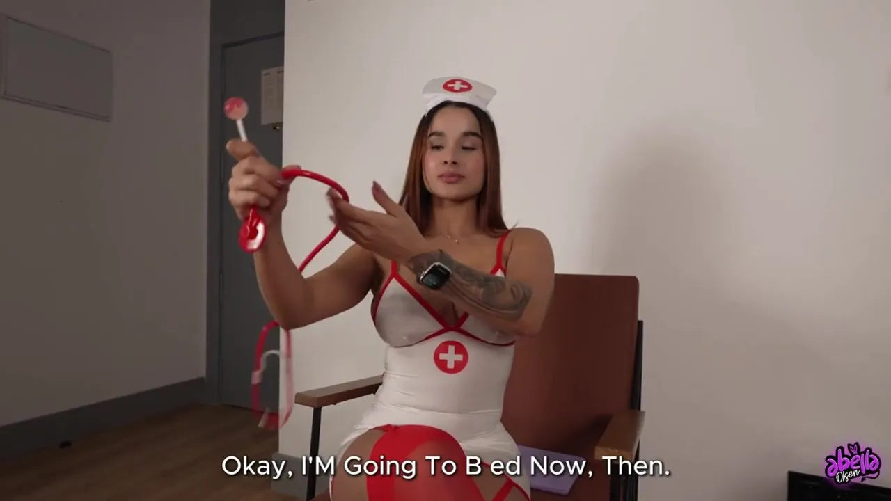 Abella Olsen gets a hot home nurse job and a big load in her mouth