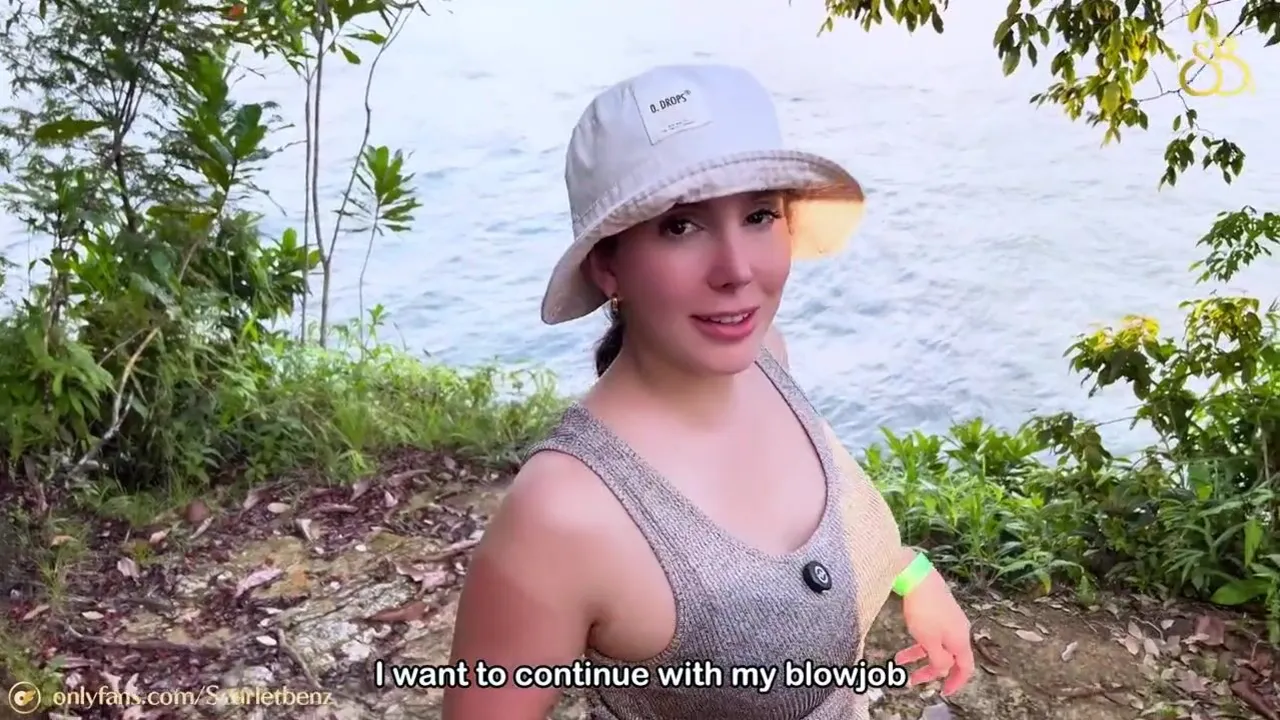 Scarlet Benz takes her best friend's cock in the wild outdoors and gets a hot load on her ass