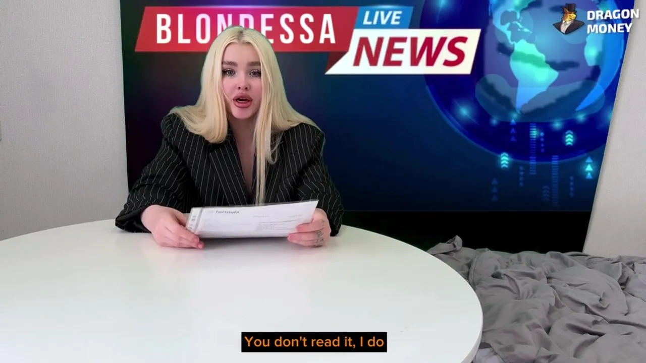 Blondessa gets her tight pussy pounded on TV & swallows a hot load