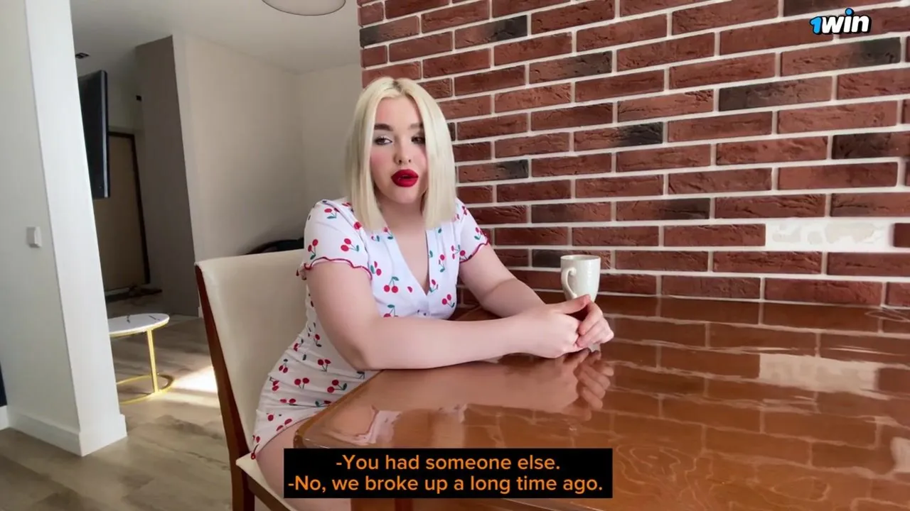 Blonde stepsister Blondessa's business plan: deepthroating, cum in mouth, and sloppy deepthroat for her stepbro