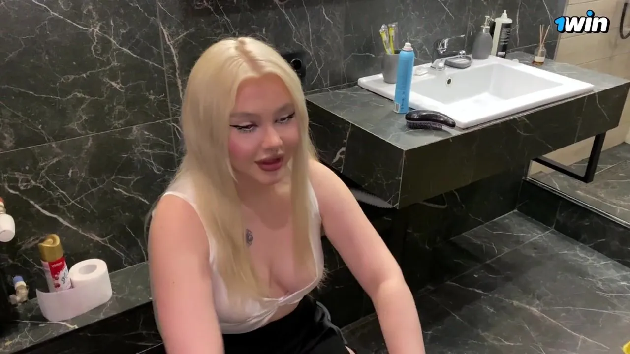 Blonde babe Blondessa gives a sloppy blowjob & gets creampied at the office party