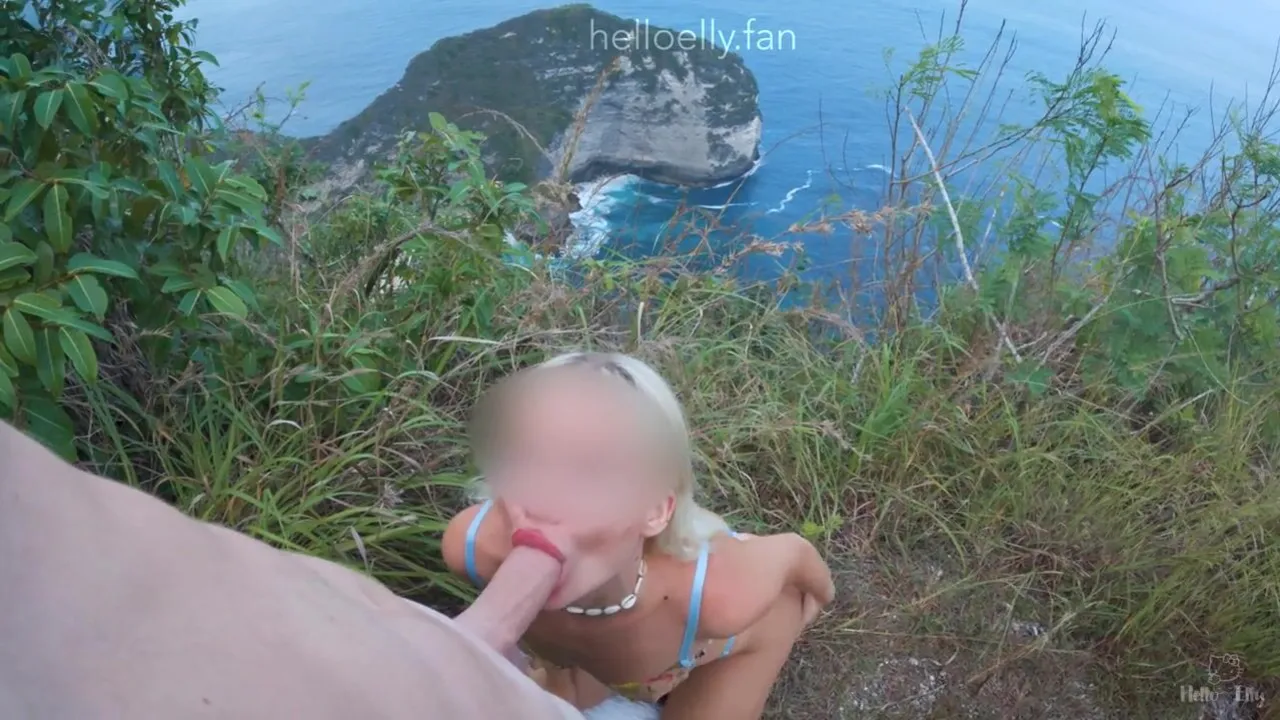 Tommy Wolf bangs Heaven Elly in public, ends up cumming on her cute face