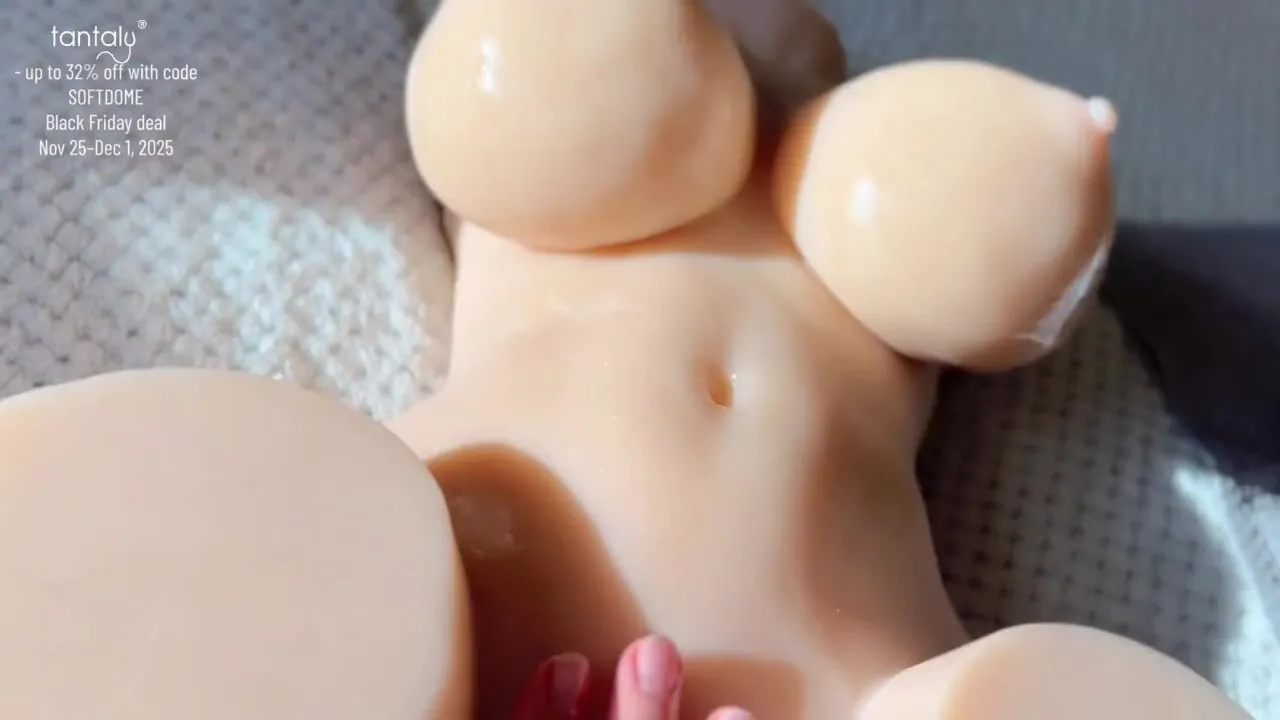 Watch me rubbing my tight pussy against my sexy Tantaly doll's massive ass while she toys with her soft pussy