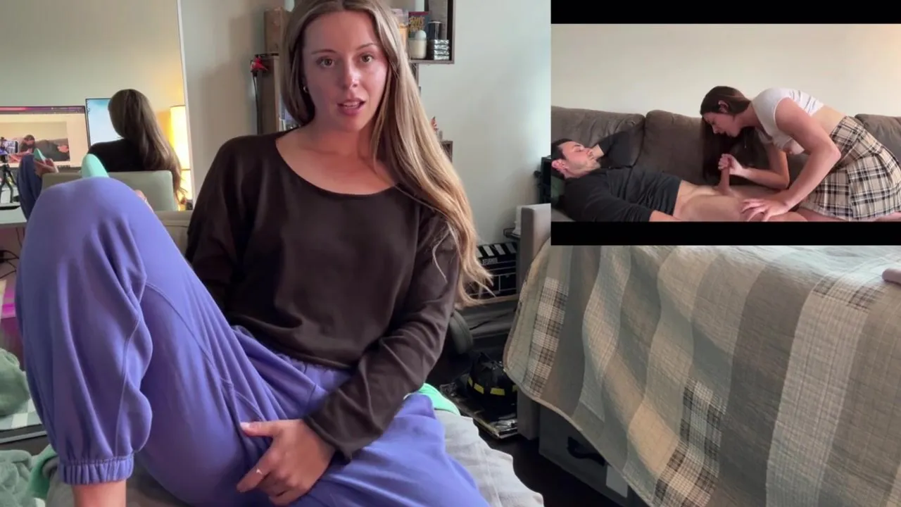 Nadia Foxx gets off hard while watching her own porn & moaning loud in pleasure