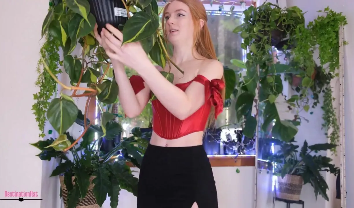 DestinationKat's POV vlog of her new plants - Sfw, verified amateurs, and corset & skirt talk