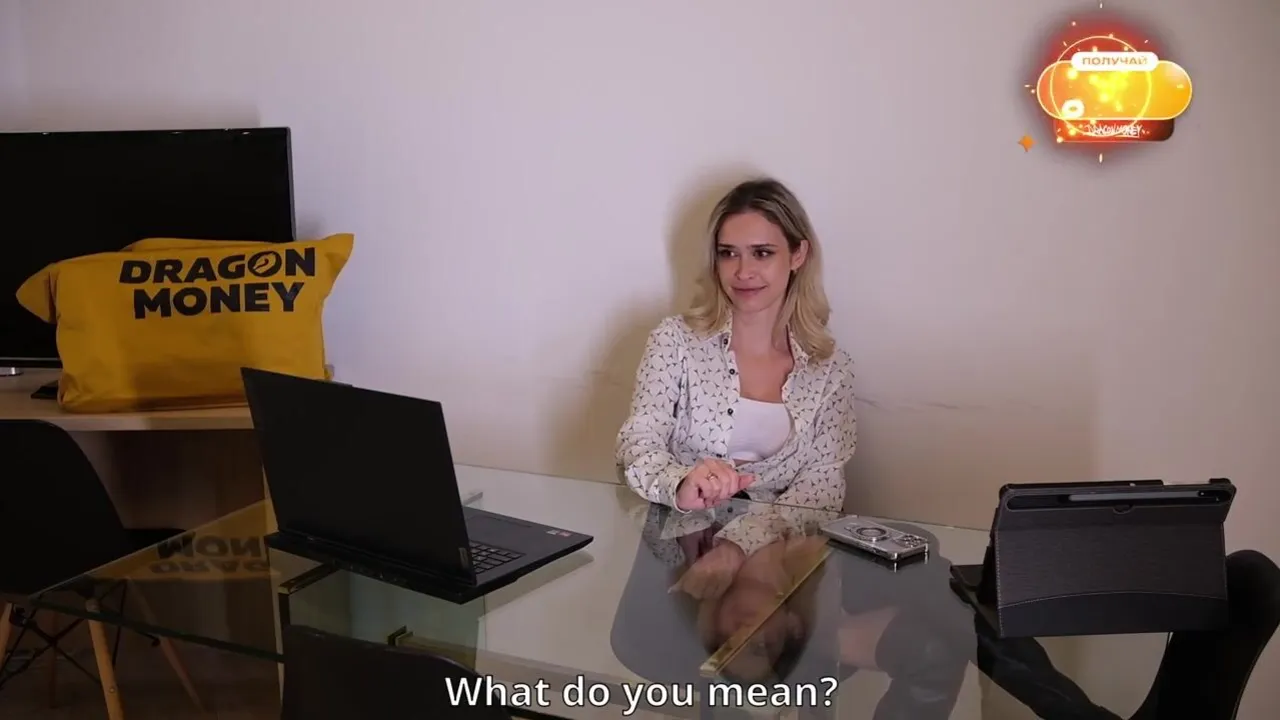 Watch the blonde secretary cum on her boss's friend's big dick as he orders her to do his dirty work