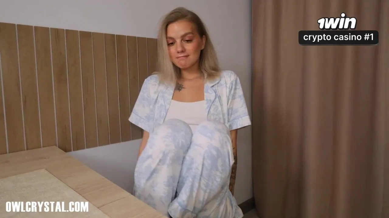 Check out the blonde slut Owl Crystal getting her tight pussy pounded with a big cock while her boyfriend is away!