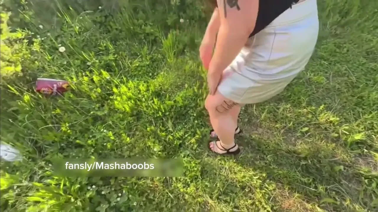 UlianaVibe's big tits get her off in the park, but she's not ashamed of sucking in public!