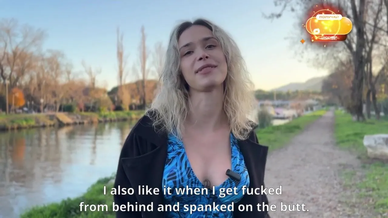 Sexy blonde Endorphin Baby cheats on boyfriend with stranger for cash & takes a cumshot on her ass